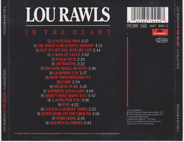 Lou Rawls : In The Heart - A Collection (CD, Album, Comp)