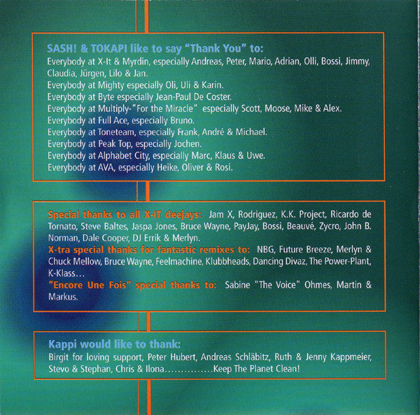 Sash! : It's My Life (CD, Album)