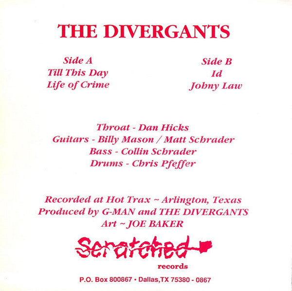 The Divergants : Johnny Law (7", EP, Num, Red)