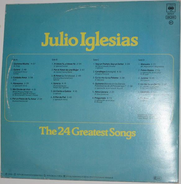 Julio Iglesias : The 24 Greatest Songs (2xLP, Comp, Gat)