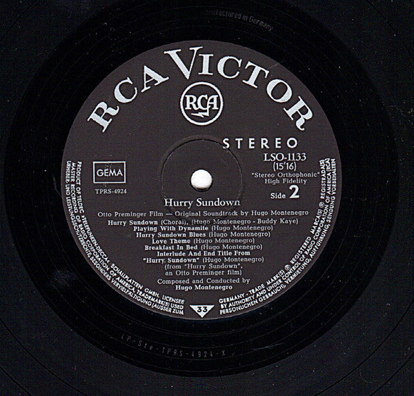 Hugo Montenegro : Hurry Sundown (Original Soundtrack) (LP, Album)