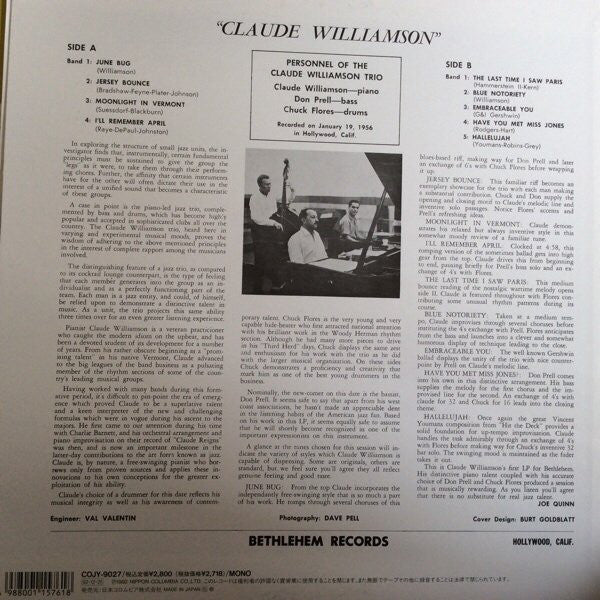 Claude Williamson : Claude Williamson (LP, Album, Ltd, RE)