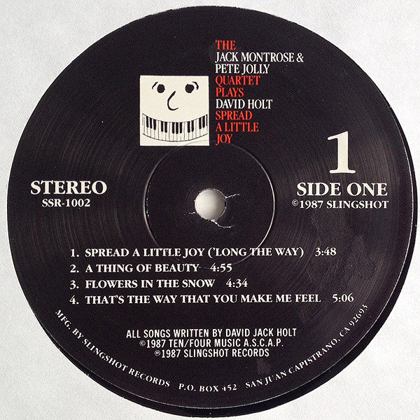 The Jack Montrose & Pete Jolly Quartet : Plays David Holt Spread A Little Joy (LP, Album)
