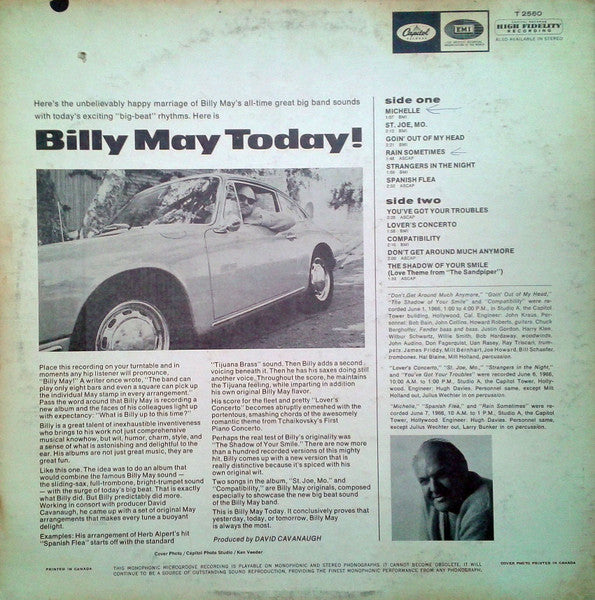 Billy May : Today! (LP, Album, Mono)