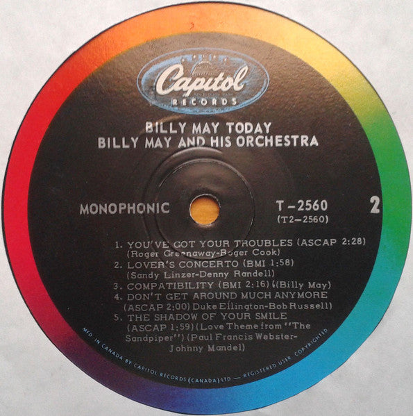 Billy May : Today! (LP, Album, Mono)