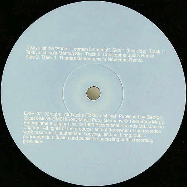 Takkyu Ishino : Anna - Letmein Letmeout (12")
