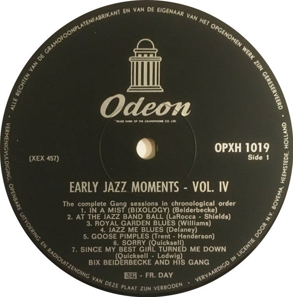 Bix Beiderbecke And His Gang : Early Jazz Moments Vol. IV (LP, Comp)