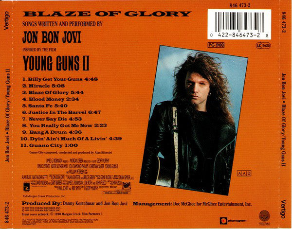 Jon Bon Jovi : Blaze Of Glory (CD, Album, PDO)