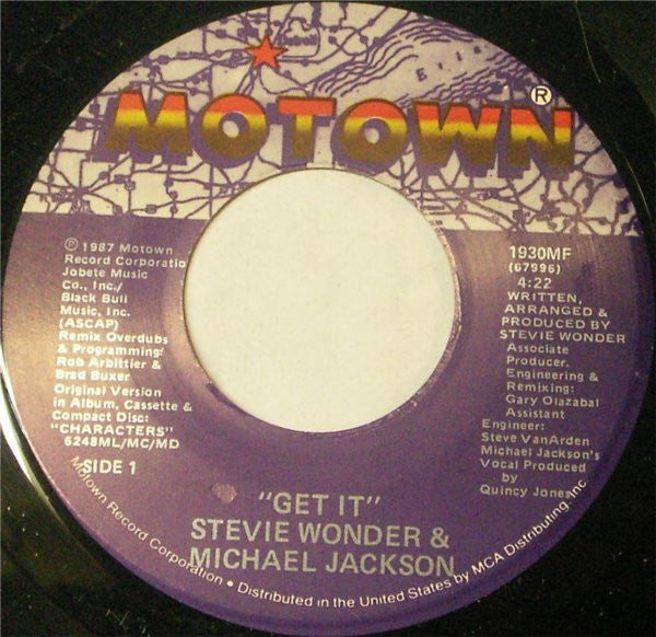 Stevie Wonder & Michael Jackson : Get It (7")