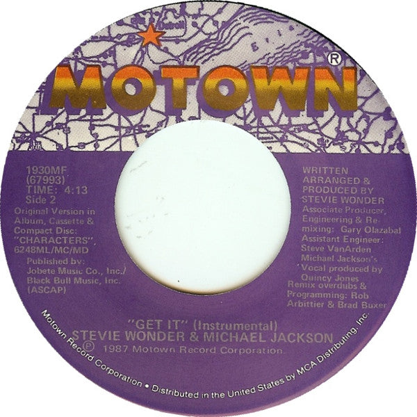 Stevie Wonder & Michael Jackson : Get It (7")
