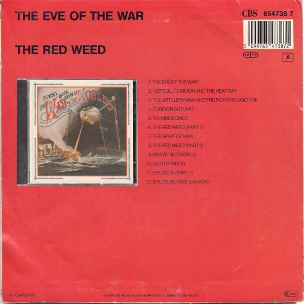 Jeff Wayne : The Eve Of The War (7", Single, RE)