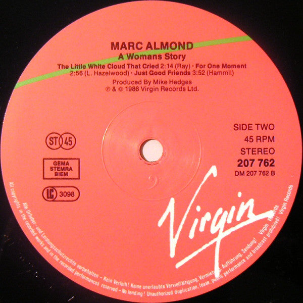 Marc Almond : A Womans Story (Some Songs To Take To The Tomb - Compilation One) (12")