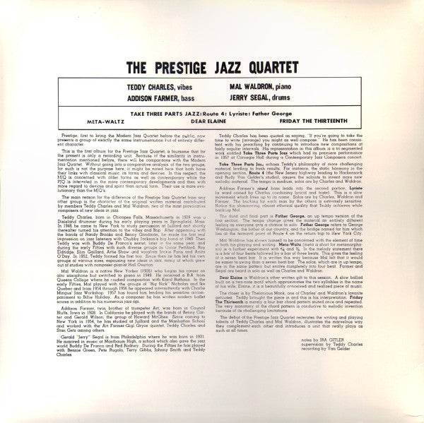 The Prestige Jazz Quartet : The Prestige Jazz Quartet (LP, Album)