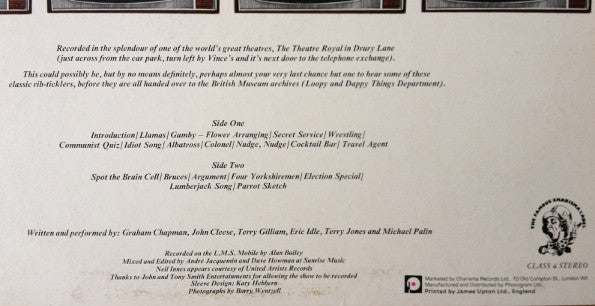 Monty Python : Monty Python Live At Drury Lane (LP, RE)