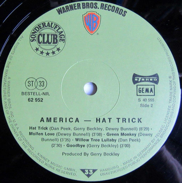 America (2) : Hat Trick (LP, Album, Club)
