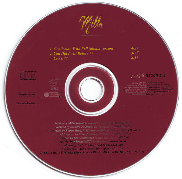 Milla Jovovich : Gentleman Who Fell (CD, Maxi)