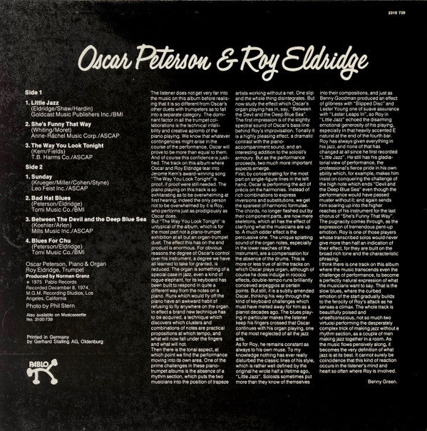 Oscar Peterson, Roy Eldridge : Oscar Peterson & Roy Eldridge (LP)