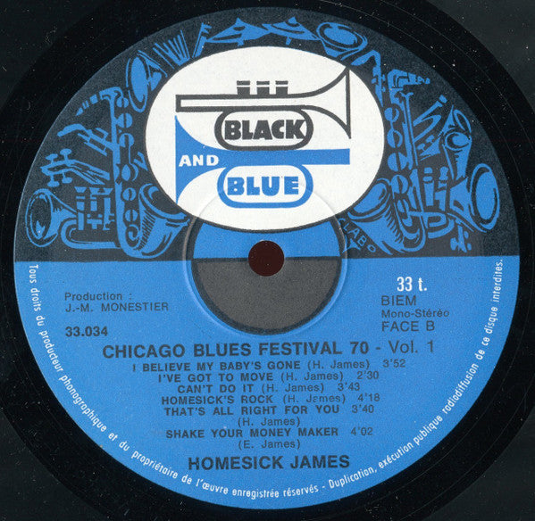 Roosevelt Sykes / Homesick James : Chicago Blues Festival Volume 1 (LP, Album)