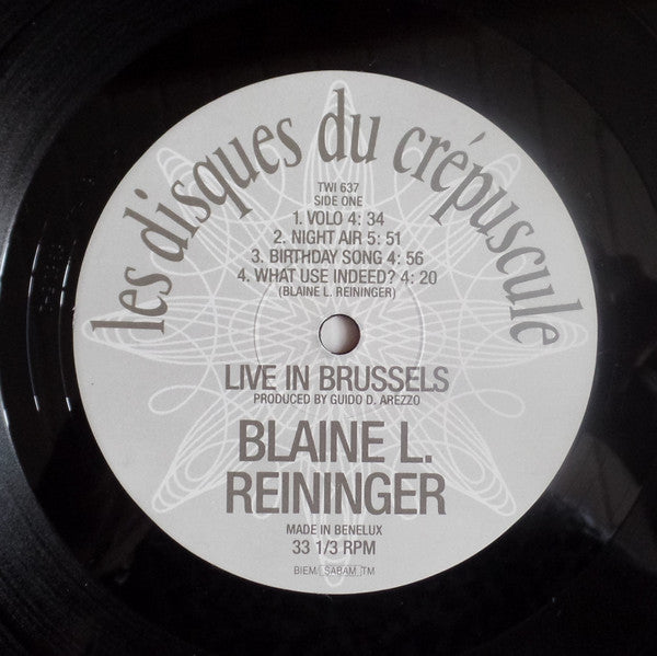 Blaine L. Reininger : Live In Brussels 02/1986 (LP, Album)