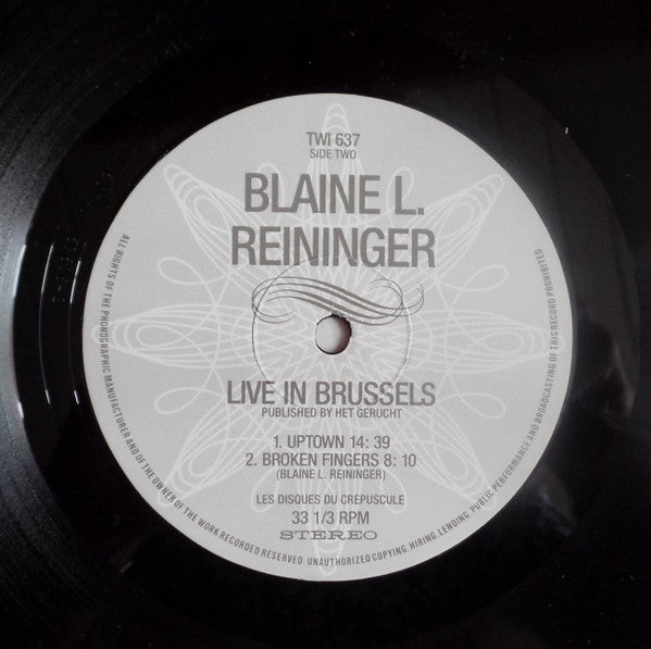 Blaine L. Reininger : Live In Brussels 02/1986 (LP, Album)