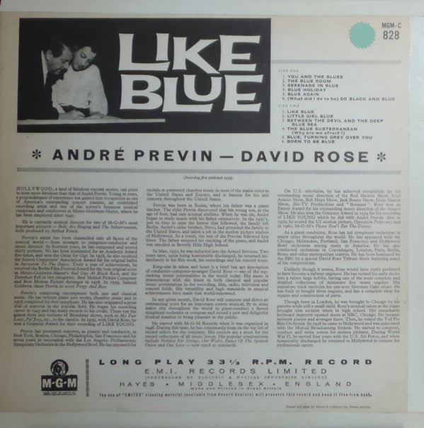 André Previn, David Rose : Like Blue (LP, Album, Mono)