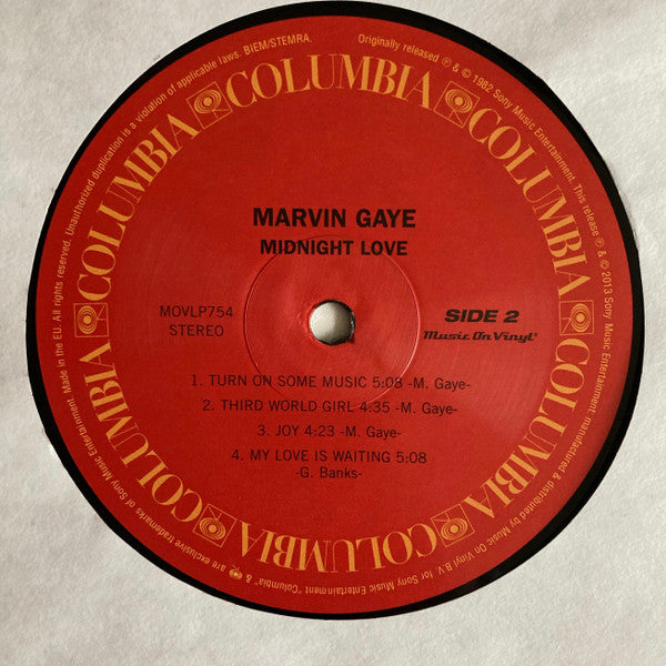 Marvin Gaye : Midnight Love (LP, Album, RE, 180)