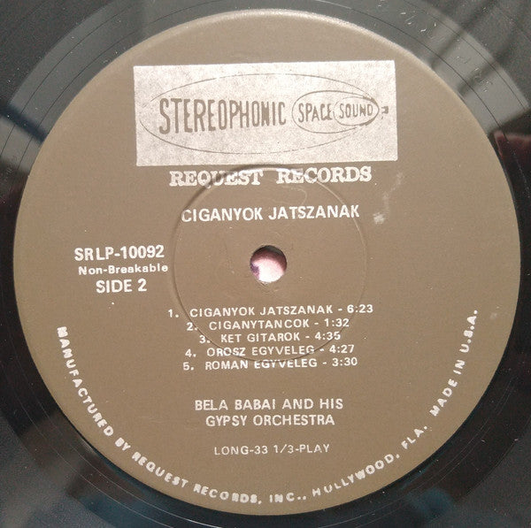 Bela Babai : Cigányok Játszanak (Let The Gypsies Play) (LP)