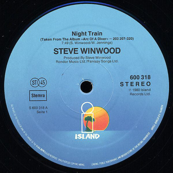 Steve Winwood : Night Train (12")