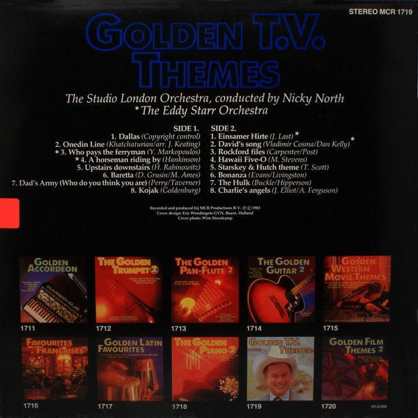 The London Studio Orchestra Conducted By Nicky North, The Eddy Starr Orchestra : Golden T.V. Themes (LP, Comp)