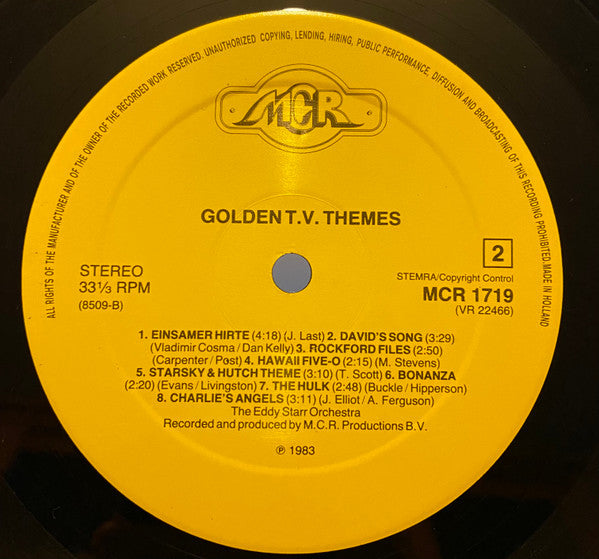 The London Studio Orchestra Conducted By Nicky North, The Eddy Starr Orchestra : Golden T.V. Themes (LP, Comp)