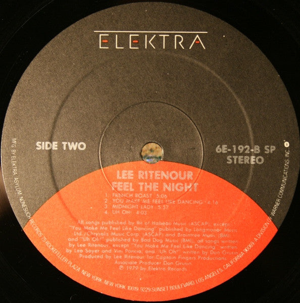 Lee Ritenour : Feel The Night (LP, Album, RE)