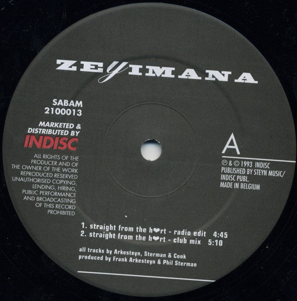 Zeyimana : Straight From The H♥rt (12")