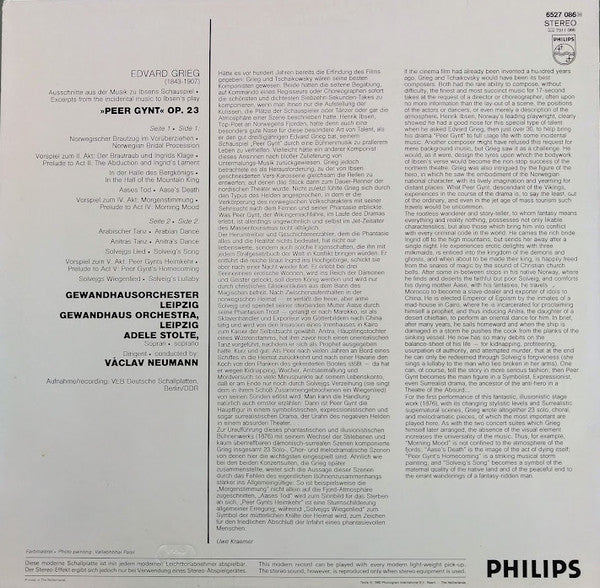 Edvard Grieg, Václav Neumann, Adele Stolte, Gewandhausorchester Leipzig : Peer Gynt (LP, RE)
