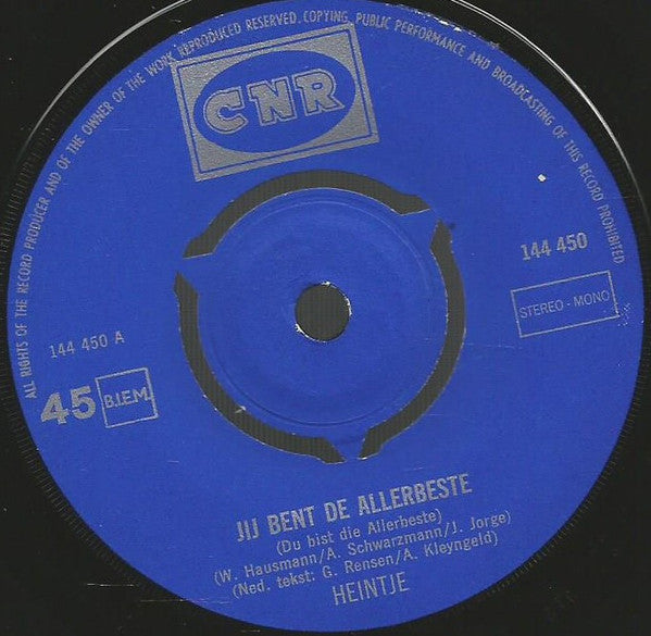 Heintje : Jij Bent De Allerbeste (7", Single)