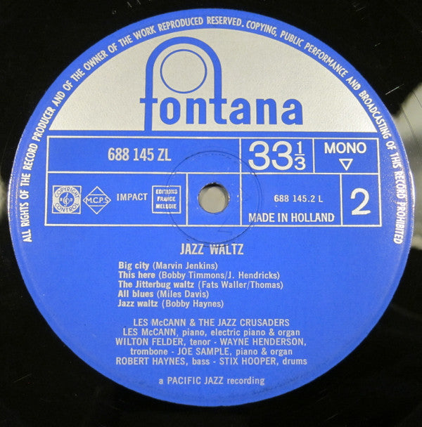 Les McCann & The Jazz Crusaders* : Jazz Waltz (LP, Album, Mono)