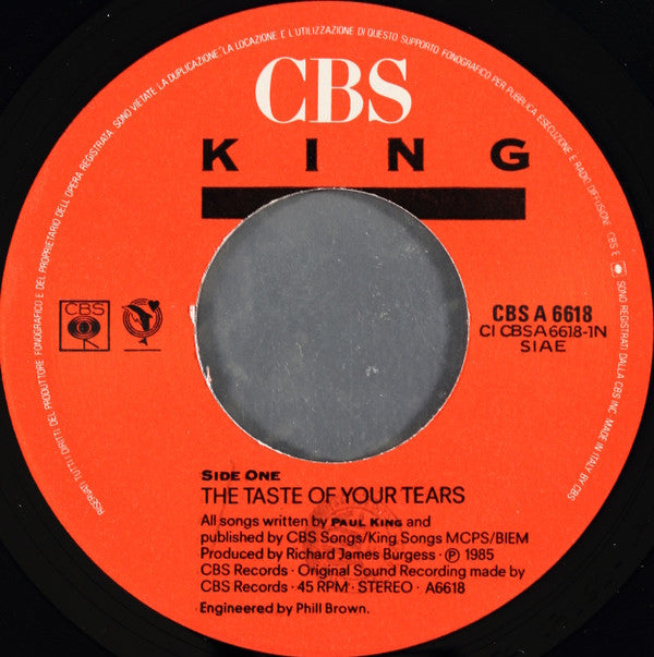 King : The Taste Of Your Tears (7", Single)