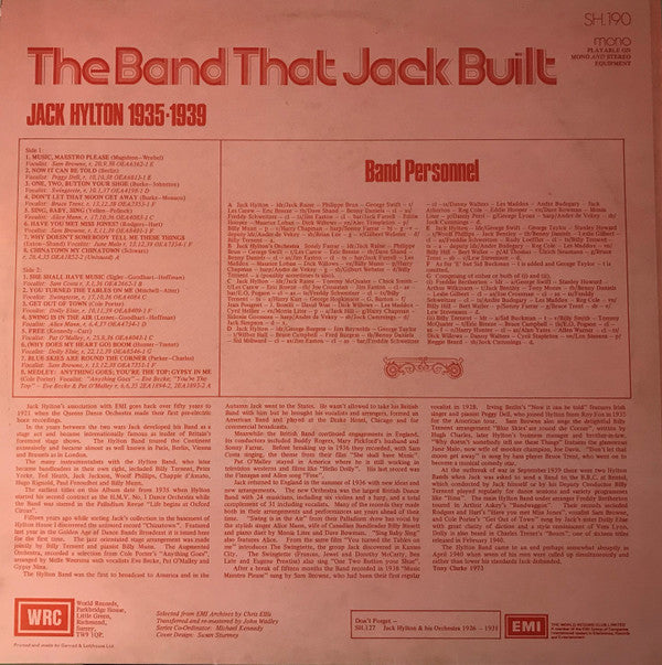 Jack Hylton : The Band That Jack Built (Jack Hylton 1935-1939) (LP, Comp, Mono)