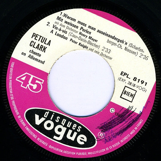 Petula Clark : En Allemand (7", EP)