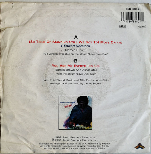 James Brown : (So Tired Of Standing Still We Got To) Move On (7", Single)