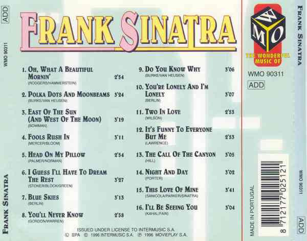 Frank Sinatra : The Wonderful Music Of Frank Sinatra (CD, Comp)