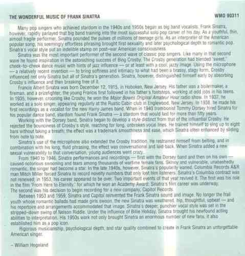 Frank Sinatra : The Wonderful Music Of Frank Sinatra (CD, Comp)
