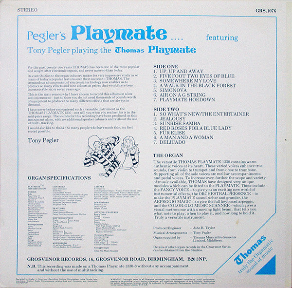 Tony Pegler : Pegler's Playmate (LP)