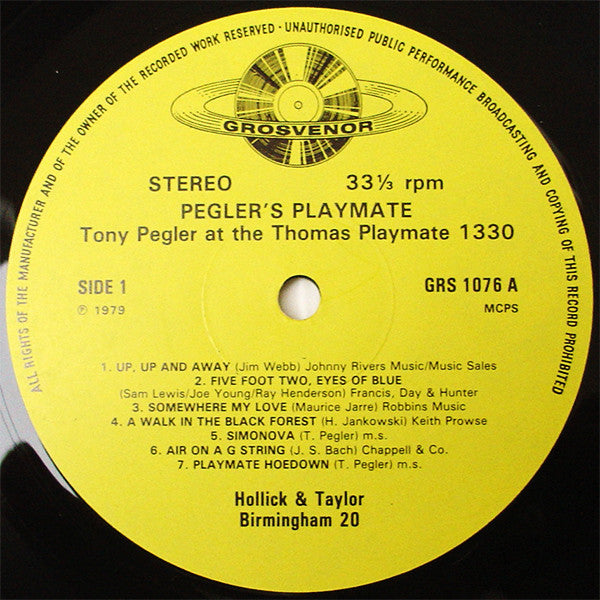 Tony Pegler : Pegler's Playmate (LP)