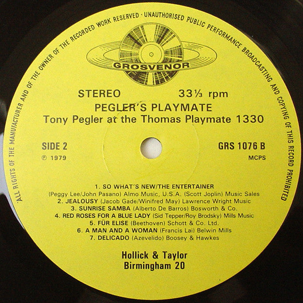 Tony Pegler : Pegler's Playmate (LP)