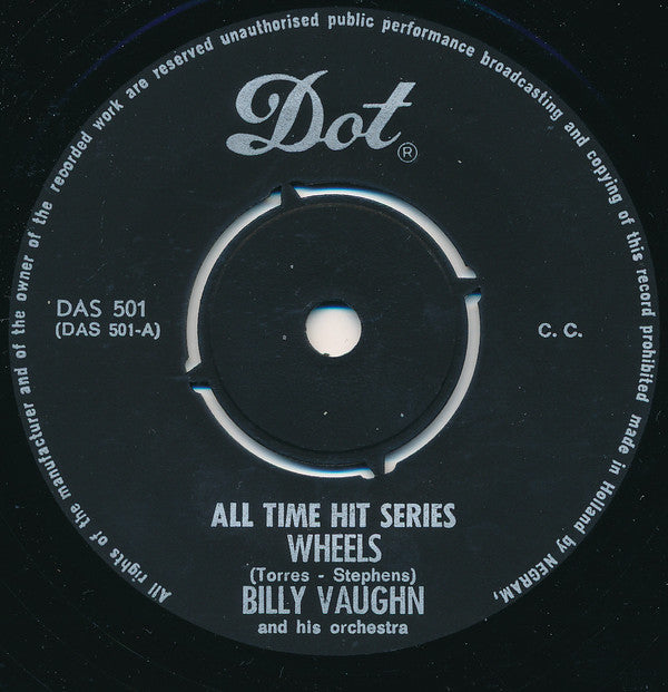 Billy Vaughn : Wheels / Sail Along Silv'ry Moon (7", Single)