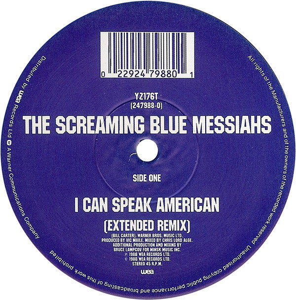 The Screaming Blue Messiahs : I Can Speak American (12", Single)