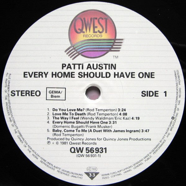 Patti Austin : Every Home Should Have One (LP, Album)