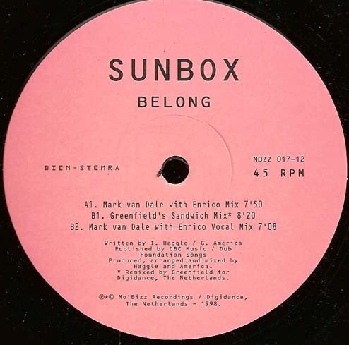 Sunbox : Belong (12")