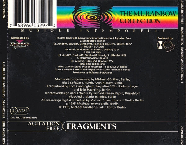 Agitation Free : Fragments (CD, Album, Enh)