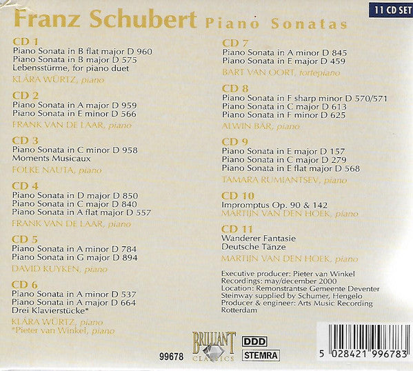 Franz Schubert : Piano Sonatas (Complete) (Impromptus Moments Musicaux) (11xCD + Box)